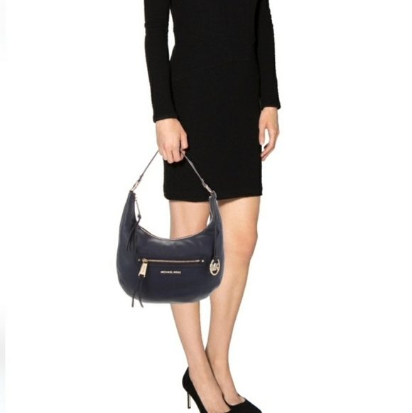 Michael Kors Handbags - Michael Kors Zip Top Leather Shoulder Bag